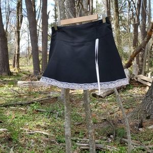 Black w/pink lace mini skirt